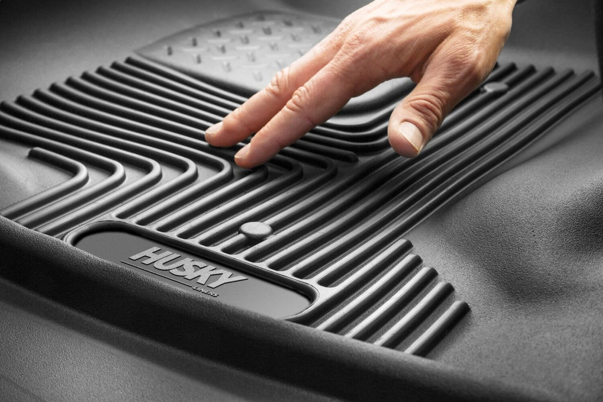Husky Liners 54201 Husky Liners X-act Contour Floor Mats – Fits 2019-2026 Chevrolet Silverado & GMC Sierra 1500 & 2020-2026 Silv./Sierra 2500/3500 Crew CAB ONLY w/Underseat Storage – 2nd Row, 1-pc Black - 54201