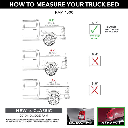 ROLL N LOCK LG446M RealTruck Roll-N-Lock M-Series Retractable Truck Bed Tonneau Cover | LG446M | Fits 2009 - 2018, 2019 - 2020 Classic Dodge Ram 1500 w/RamBox™ 5' 7" Bed (67.4")