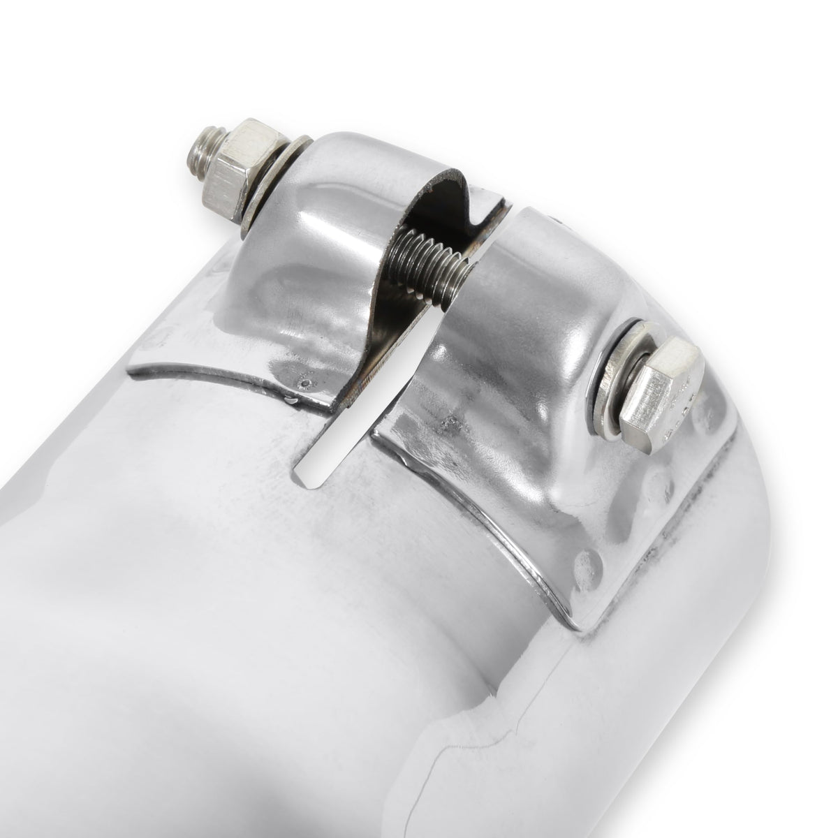 FLOWMASTER 15365 Flowmaster 15365 Exhaust Tip - 4.00 in. Rolled Angle Polished SS fits 2.50 in. Tubing - Clamp On