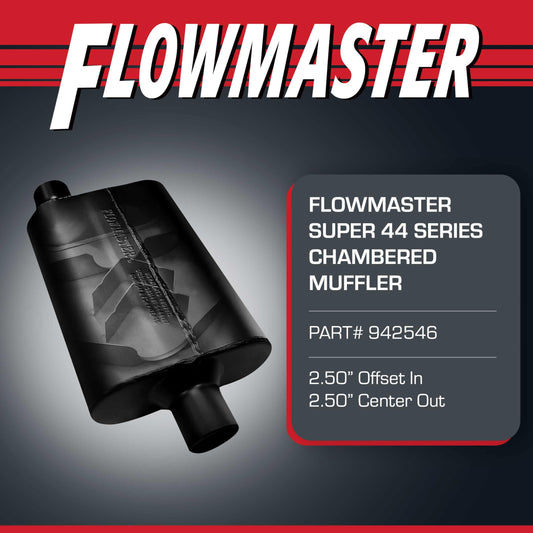 FLOWMASTER 942546 Flowmaster Super 44 Series Chambered Muffler – 2.50" Offset In/Center Out