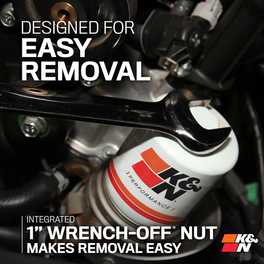K&N FILTER HP-4003 K&N Oil Filter: 20,000 Mile Engine Protection with Wrench Off Nut, HP-4003