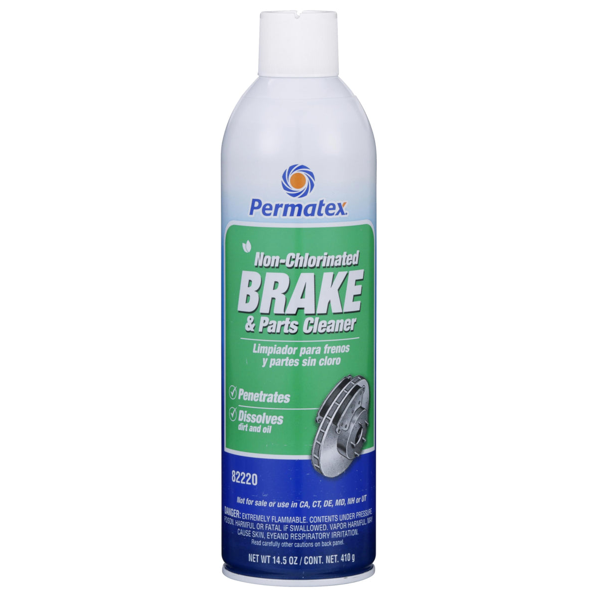PERMATEX 82220 Permatex 82220 Non-Chlorinated Brake and Parts Cleaner, 14.5 oz. Aerosol Can, Pack of 1