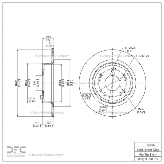 Dynamic Friction 604-59032 Rear Brake Rotor