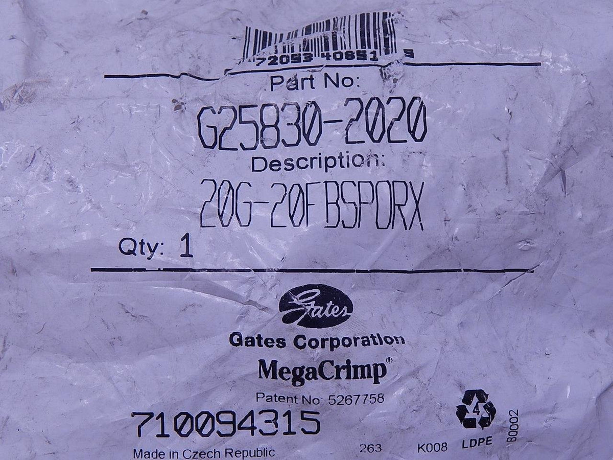Gates G25830-2020 MegaCrimp Couplings, Female British Standard