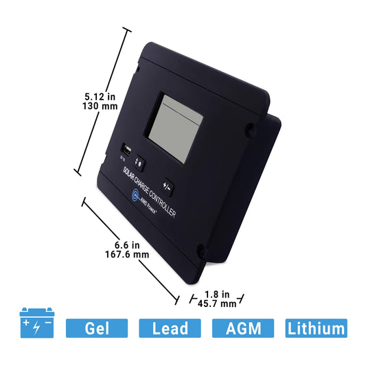 AIMS POWER SCC30AFM AIMS 30A PWM Solar Charge Controller 12/24V - Flush Mount SCC30AFM