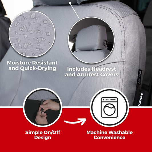 COVERCRAFT SS3437PCGY Covercraft Polycotton SeatSaver Custom Seat Covers