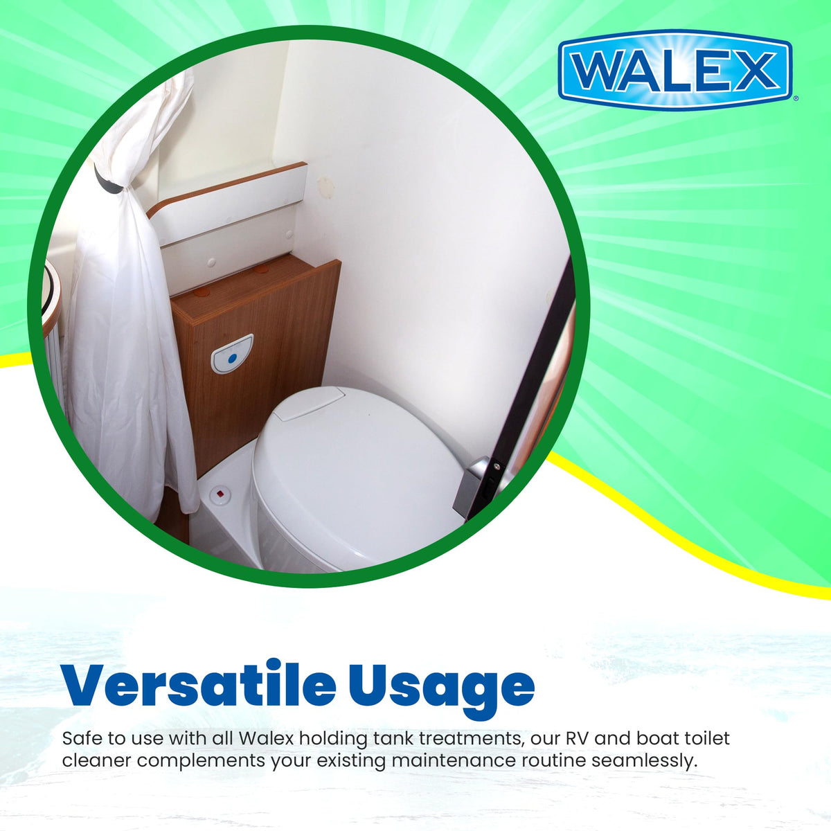 WALEX WALTB32 Walex Premium RV/Marine Toilet Bowl Cleaner - Naturally Derived Formula, Safe Plastic & Ceramic Toilets, Powerful Cleaning for Stains & Deposits, Septic Safe, Refreshing Lavender Fragrance, 32 oz