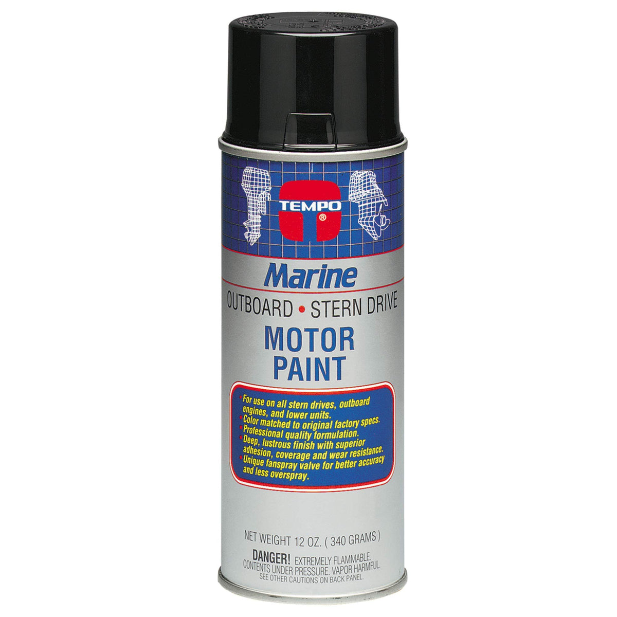 MOELLER 025350 Moeller Engine Spray Paint, (12 Oz.) Mercury Phantom Black