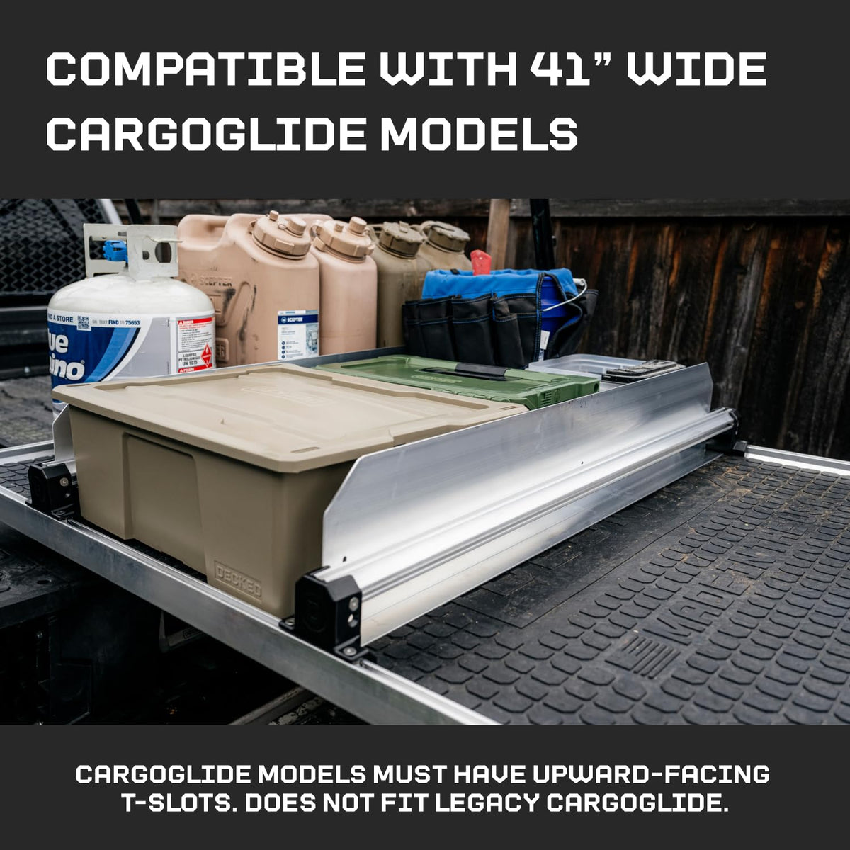 CARGOGLIDE C0066-2DIV41-ALM Double Cross Bar & Tray Divider Kit for 41" CargoGlide 2.0 | Includes 2 Tray Dividers, 2 Cross Bars, 2 Footer Kits & 2 Hardware Kits | for Midsize Truck Only