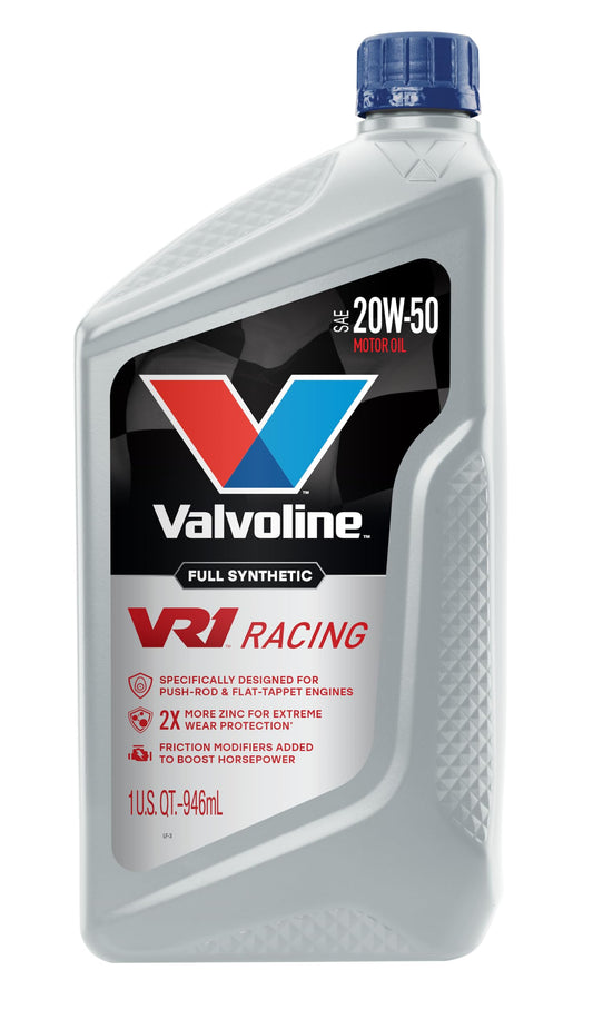 VALVOLINE 679082 Valvoline VR1 Racing Synthetic SAE 20W-50 Motor Oil 1 QT, Case of 6