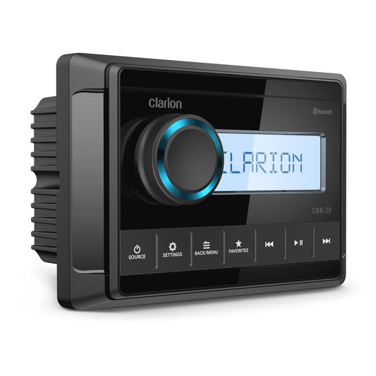 CLARION 010-03223-00 Clarion CMM-20 Marine Source Unit with LCD Display, IP66 Weatherproof Rating, Weather Band, Bluetooth