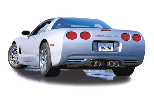BORLA 140039 BORLA 140039 Cat-Back Perf. Exhaust Sys. for '97-'04 Chevrolet Corvette (C5) & Z06 (C5) V8 T-304 Stainless Steel S-Type Classic Dual Center Rear Exit Dual 4.25"x3.5" Oval Polished T-304 Tips Each Side