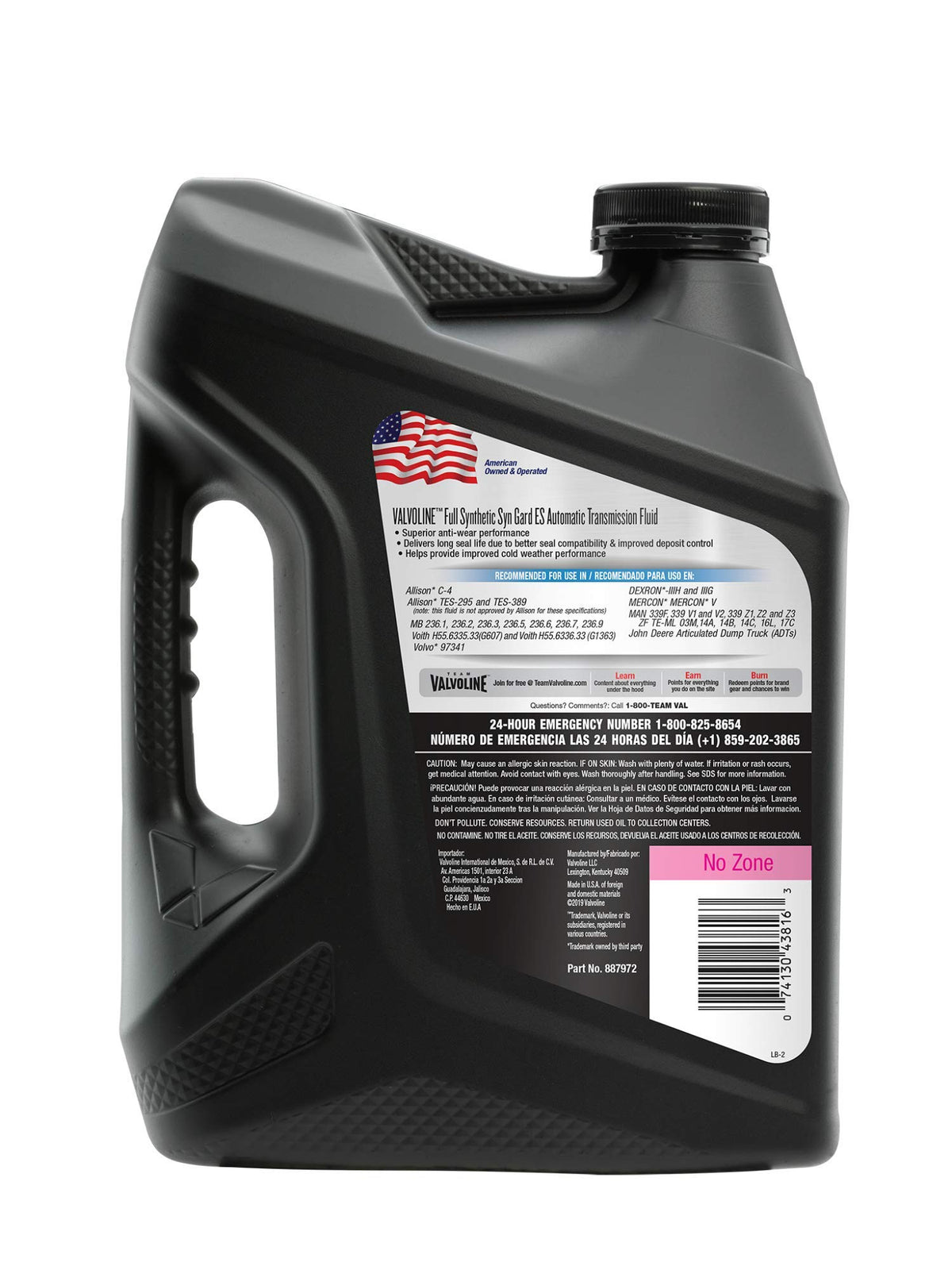VALVOLINE 887972 Valvoline Syn Gard (ATF) ES Full Synthetic Automatic Transmission Fluid 1 GA