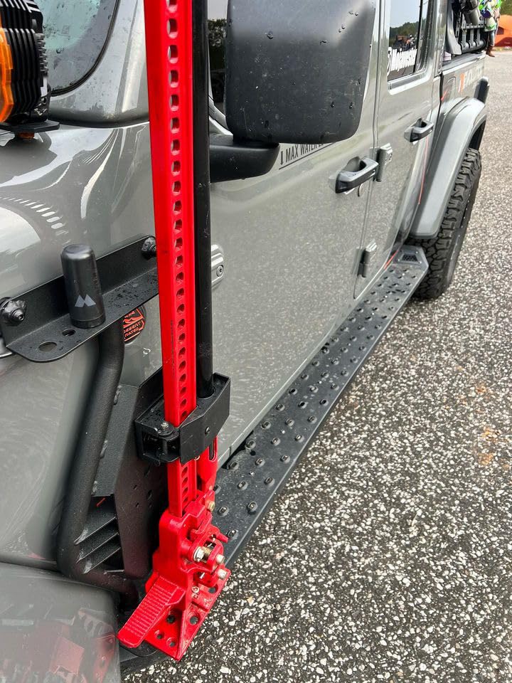 GO RHINO 701011T Go Rhino Exterior Jack Mount | Mild Steel, Textured Black | 701011T | Fits 2018-2024 Jeep Wrangler JL, JLU and Gladiator JT, 2-Door or 4-Door (Excluded Mohave Edition)