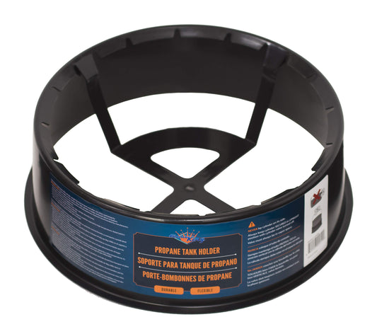 FLAME KING YSNPBS Flame King YSNPBS Propane Cylinder Base Stabilizer, Fits 20lb, 30lb, and 40lb Tanks, Black