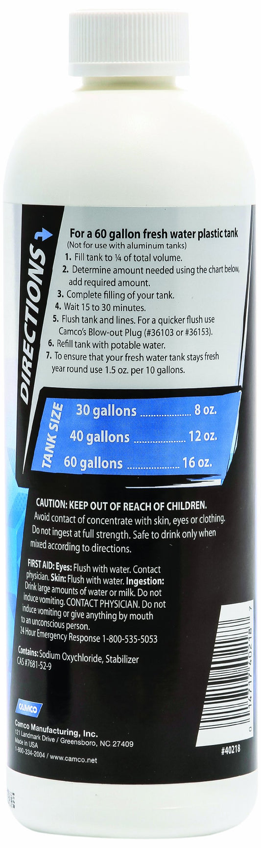 CAMCO 40218 Camco 40218 TastePURE Dewinterizer,16 oz.