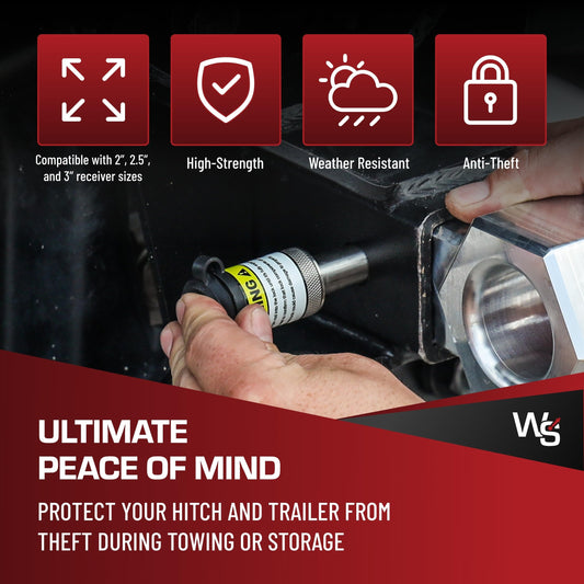 WEIGH SAFE WS05 Weigh Safe Hitch Locking Pin - Stainless Steel Towing Accessory - Fits 2", 2.5" & 3" Receivers - Features a Dust Cover