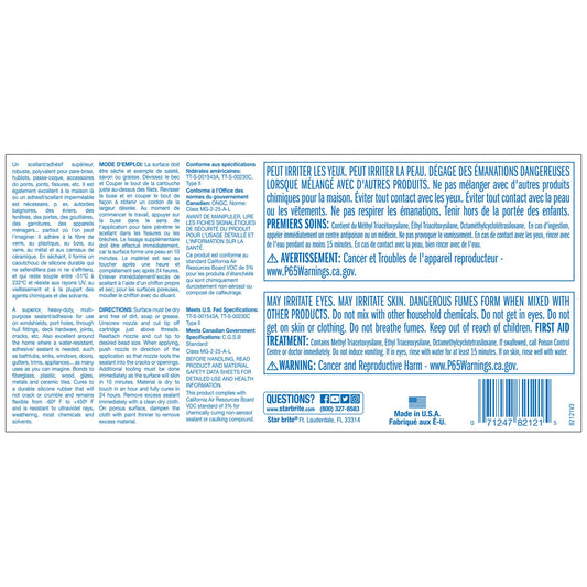 STAR BRITE 082121 STAR BRITE Marine Silicone Sealant White - Waterproof