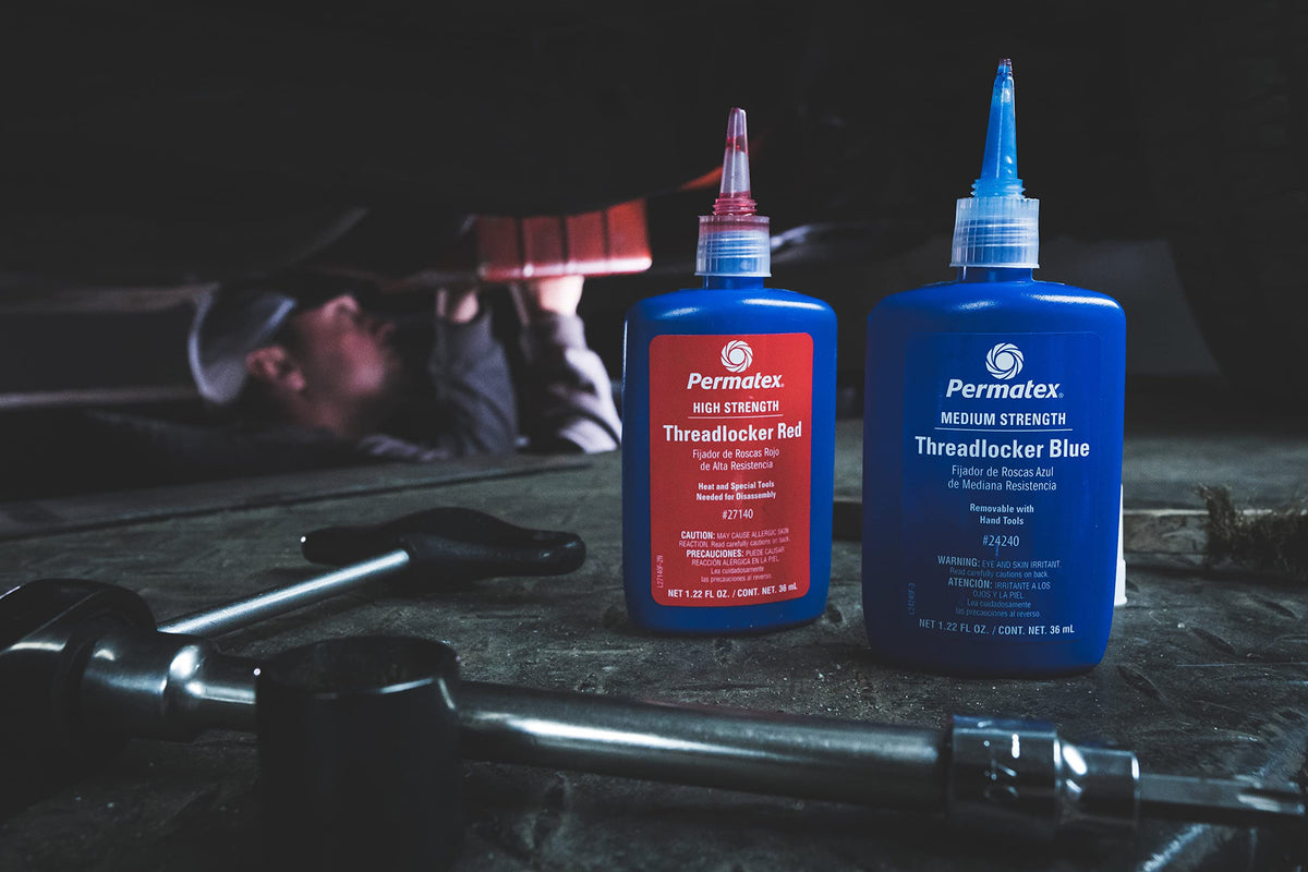 PERMATEX 24250 Permatex 24250 Medium Strength Threadlocker Blue, 50 ml, Automotive Threadlocker for Preventing Bolts from Loosening and Corrosion, Removable with Hand Tools