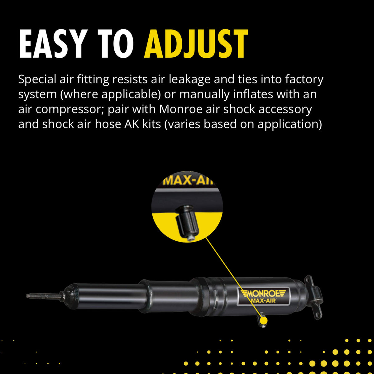 MONROE MA765 Monroe Max-Air MA765 Air Adjustable Air Shock Absorber Pack of 2 for Jeep Cherokee