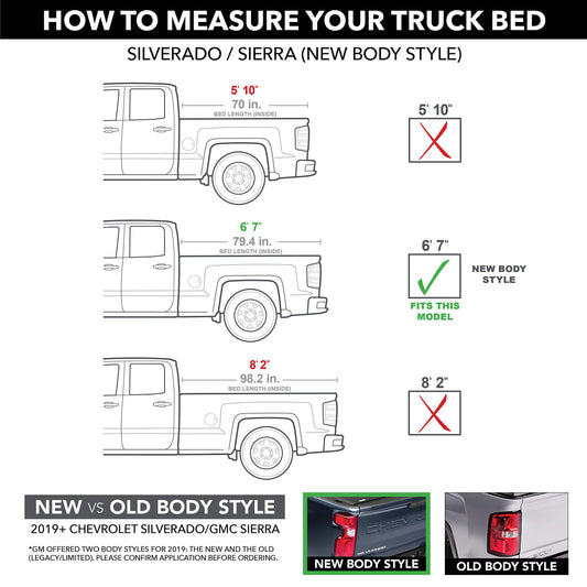 UNDERCOVER TR16023 RealTruck Undercover Triad Hard Folding Truck Bed Tonneau Cover | TR16023 | Fits 2019-2025 Chevy/GMC Silverado/Sierra 1500, Works w/MultiPro Tailgate (w/o GMC Factory Bed Boxes) 6' 7" Bed (79.4")