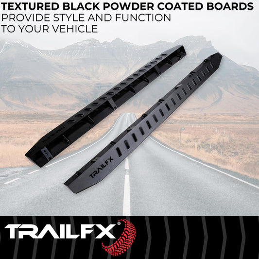 TRAILFX ORB002 TrailFX Overland Running Board for Ford Bronco 2021-2025 Matte Black Powder Coated Steel Bolt On Set of 2 Nerf Bars TrailFX ORB001