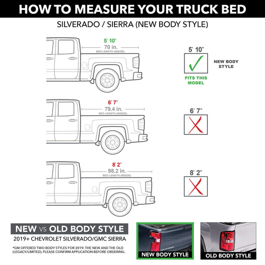 Retrax T-90481 RealTruck Retrax PowertraxPRO XR Retractable Truck Bed Tonneau Cover – T-90481 – Fits 2019 - 2025 Chevy/GMC Silverado/Sierra, w/ MultiPro/Flex tailgate (w/o Carbon Pro bed) 5' 10" Bed (69.9")
