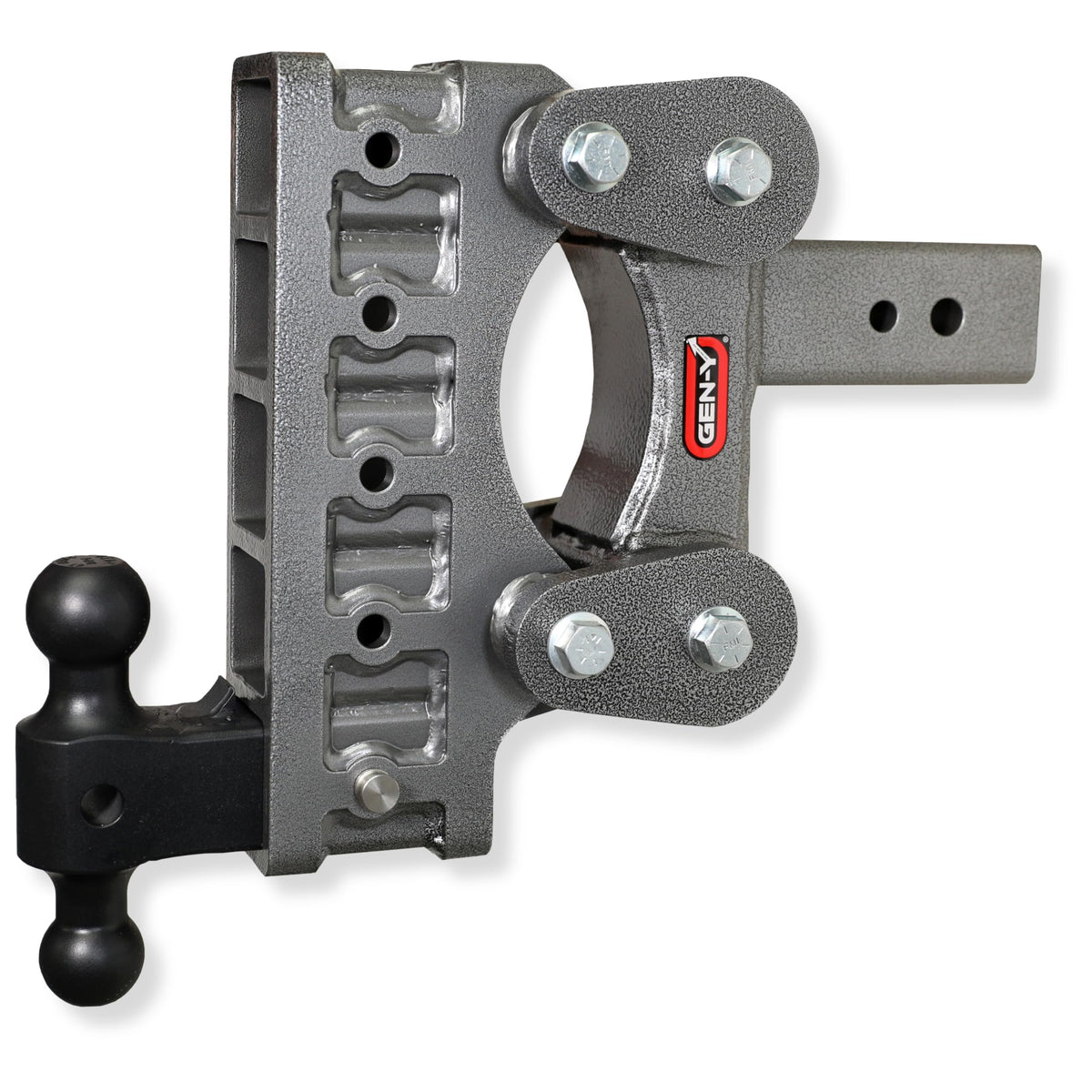 GEN-Y HITCH GH-1815 GEN-Y Hitch Heavy Duty Tow Hitch for 3" Receiver - 9" Drop/Rise with 5 Adjustable Positions, Includes Dual Ball Mount and Locking Pin, 21,000 lbs Towing Capacity, 2,400 lbs Tongue Weight