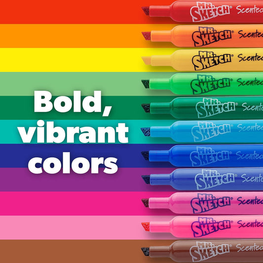 Mr. Sketch Mr. Sketch Scented Markers, Chisel Tip, Assorted Colors, 20 Count