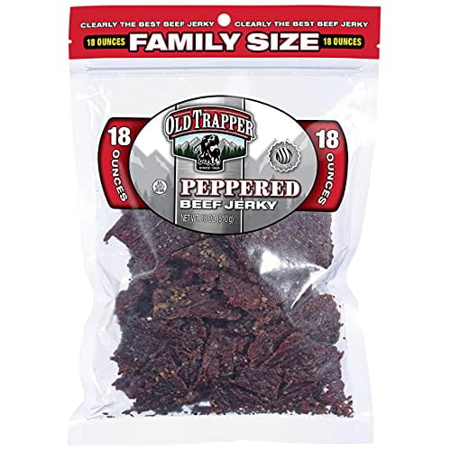 Old Trapper Old Trapper Peppered Beef Jerky, Naturally Smoked, Family Size 18 oz