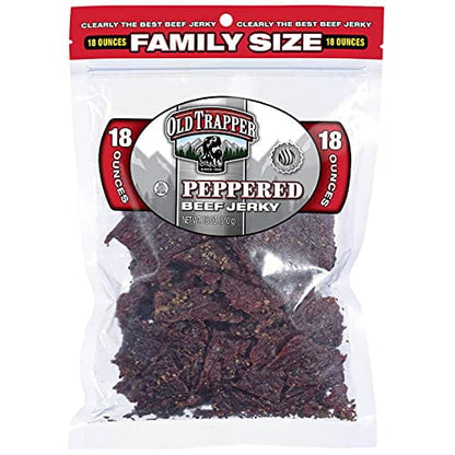 Old Trapper Old Trapper Peppered Beef Jerky, Naturally Smoked, Family Size 18 oz