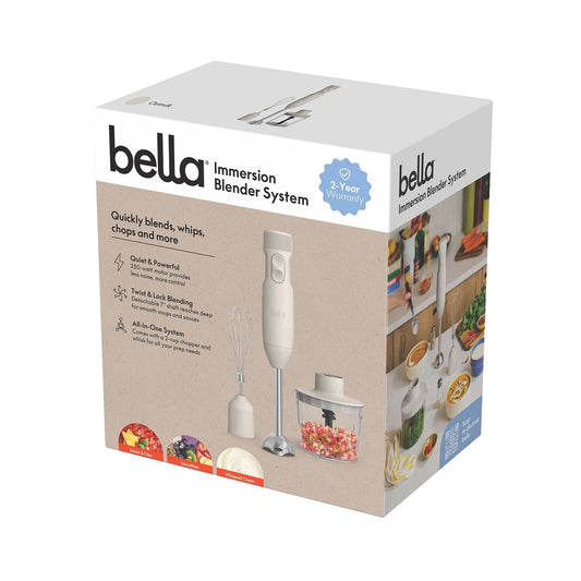 Bella Bella Immersion Blender System with Chopper & Whisk, Oatmilk
