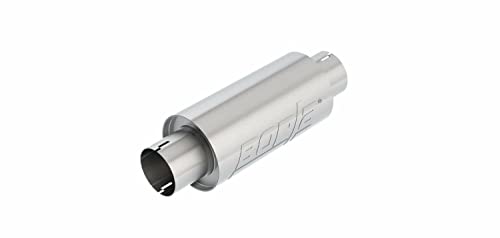 BORLA 401343 BORLA 401343 Resonator/Specialty Resonator - 3" Center Inlet/ 3" Center Outlet 5" Round x 10" Long Body 15" Overall Length. Universal Part. Reversible Design. Notched Necks.