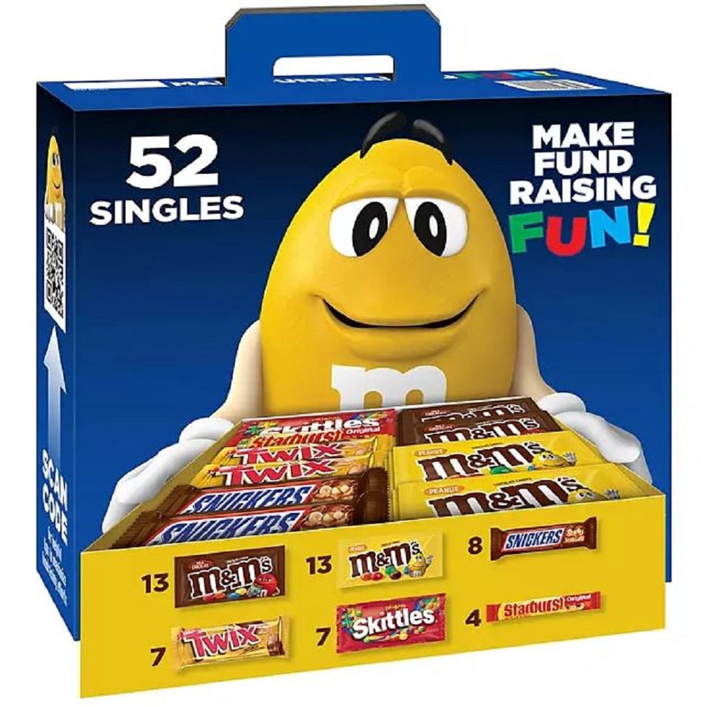 Mars Mars Full Size Candy Bulk Variety Box — M&M'S, Snickers, Twix, Skittles & Starburst, 52 Count