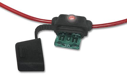 WIRTHCO 24413 WirthCo Battery Doctor 24413 LED ATO ATC MidBlade in-Line Fuse Holder with Cover, 30 Amp 12 Volt, 12-Gauge Wire, Water Resistant