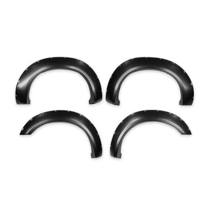 TRAILFX TFF3005S TrailFX Fender Flares for Ford F-250 Super Duty 2011-2016 Pocket Style Black Smooth Paintable Polypropylene Set of 4 Fender Flares with Stainless and Black Steel Rivets TrailFX TFF3005S