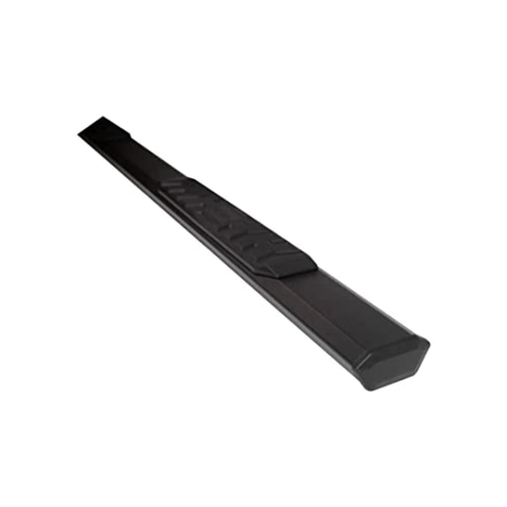 TRAILFX AL4002B TrailFX Step Nerf Bar Nerf Bar; TrailFX A4 Series; With Step Pads; 4 1/2 Inch Hexagonal Straight; Powder Coated; Titanium Black; Aluminum; With Plastic Bracket Covers and End Caps; Rocker Panel Mount