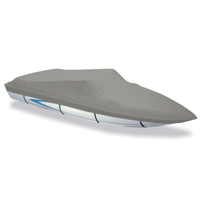 CARVER 77119F-10 Carver Industries 77119F-10 Styled-to-Fit Boat Cover for V-Hull I/O Runabout Boats (Including Euro-Style) with Windshield and Hand or Bow Rails - 19'6", Slate Gray