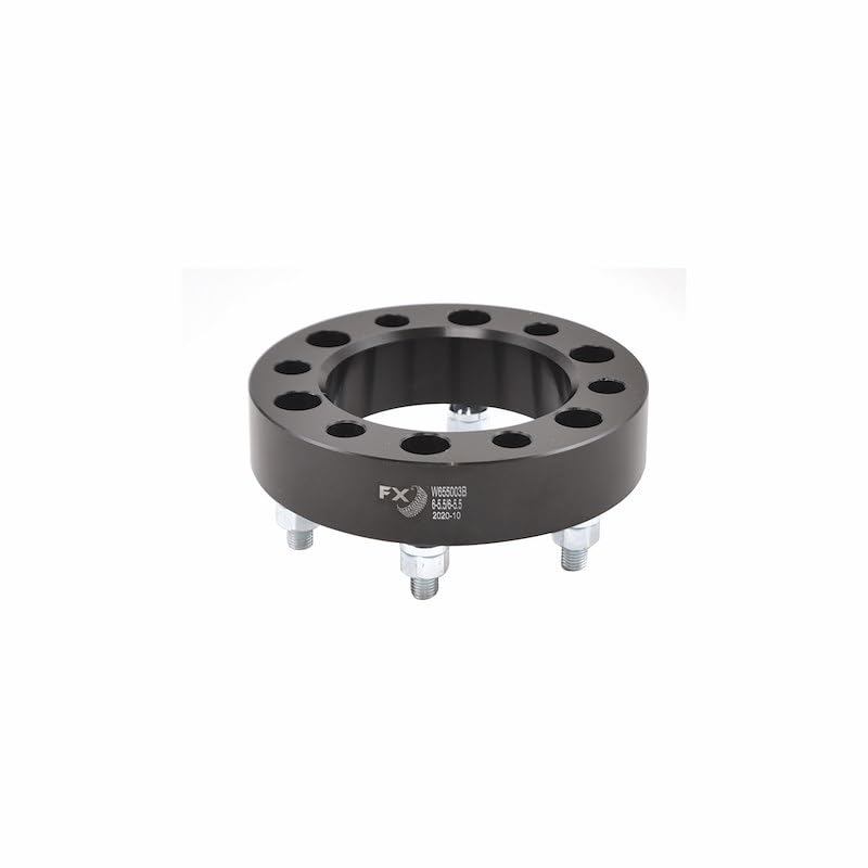 TRAILFX W655002N TrailFX Wheel Spacer W655002N, 6 x 5.50 Inch Bolt Pattern, 1.25 Inch Thickness, 78.10 Millimeter Hub Size, Black, Aluminum, Set of 2, 12 Open End Conical Seat Lug Nuts