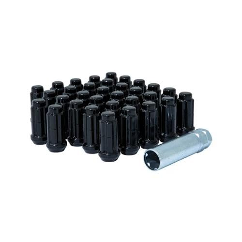 GORILLA K8TS-14150BGR Small Diameter Spline Duplex Lug Nuts - 13/16" & 7/8" Dual Hex Key - 14mm x 1.50 Thread Size - Black Finish - Set of 32 (K8TS-14150BGR)