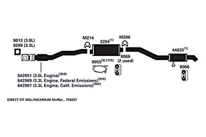 AP EXHAUST 700257 AP Exhaust Products 700257 Exhaust Muffler
