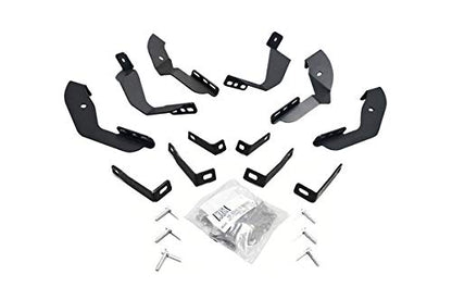 GO RHINO 6840435 Go Rhino OE Xtreme Brackets | Mild Steel, Textured Black | 6840435 | Fits 2015-2019 Chevrolet Silverado & GMC Sierra 2500 HD, 3500 HD Crew Cab Pickup (Diesel only)