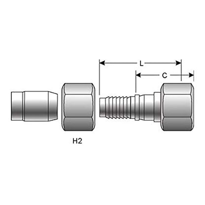 Gates G40170-0404B HYDRAULIC COUPLING-C14