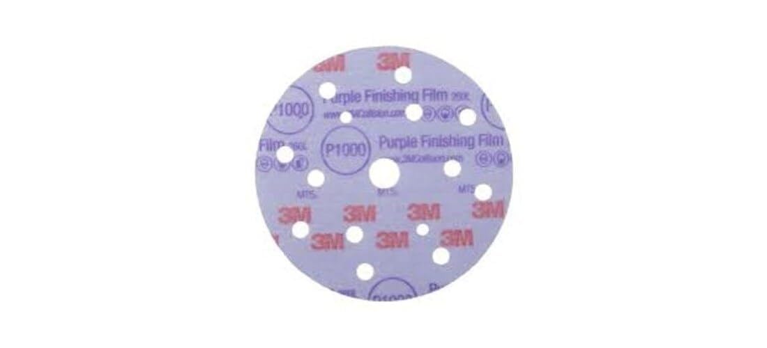 3M 34785 3M Hookit Coated A/O Aluminum Oxide AO Purple Hook & Loop Disc - Film Backing - P1000 Grit -Fine - 6 in Diameter - 34782 [PRICE is per BOX]