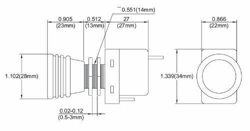 Hella 004778001 Illuminated On/Off SPST Push/Pull Switch With 3