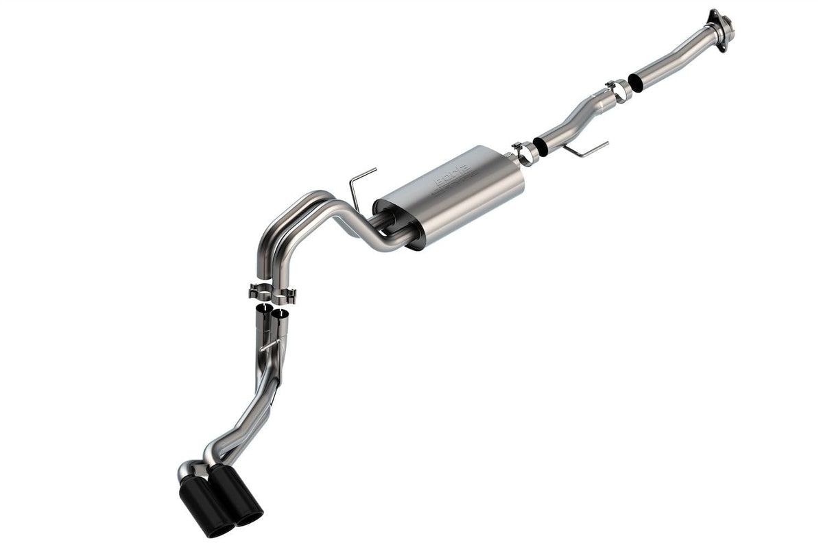 BORLA 140876BC Borla F-150 2021 5.0L 2dr RC SB (122.8 WB) XL/XLT 3/2.25 DSE Cat-Back S-Type Black Chrome Tips - 140876BC