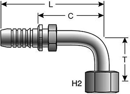 Gates G20180-1616 GlobalSpiral Couplings, Female JIC 37° Flare