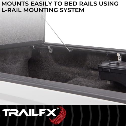 TRAILFX TFX1714 Trail FX Tonneau Cover TFX1714, Hard Folding, 2 Folds/ 3 Panels, 3 Riding Positions, Lockable, Black, Aluminum, with Carpeted Under Panels, Fits 2023-2025 Chevrolet/GMC Colorado/Canyon 5 Feet Bed