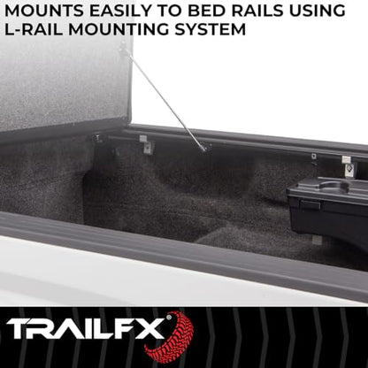 TRAILFX TFX1714 Trail FX Tonneau Cover TFX1714, Hard Folding, 2 Folds/ 3 Panels, 3 Riding Positions, Lockable, Black, Aluminum, with Carpeted Under Panels, Fits 2023-2025 Chevrolet/GMC Colorado/Canyon 5 Feet Bed
