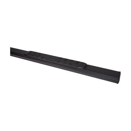 TRAILFX AL4002B TrailFX Step Nerf Bar Nerf Bar; TrailFX A4 Series; With Step Pads; 4 1/2 Inch Hexagonal Straight; Powder Coated; Titanium Black; Aluminum; With Plastic Bracket Covers and End Caps; Rocker Panel Mount